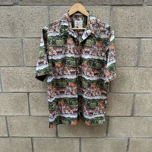 Reyn Spooner Island Harbor Hawaiian Shirt Men's Size L